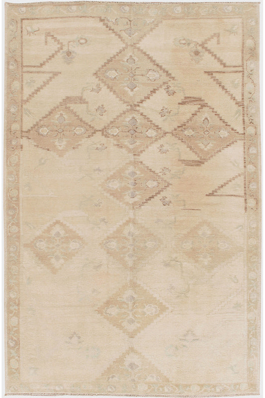U-3815 - Vintage Subdued Turkish Oushak Rug
