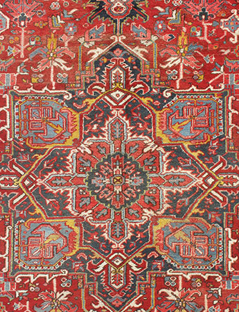 U-3984 - Vintage Persian Heriz Rug