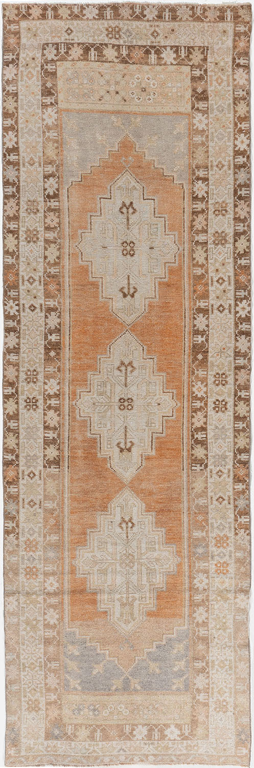 U-4429 - Vintage Subdued Turkish Oushak Runner