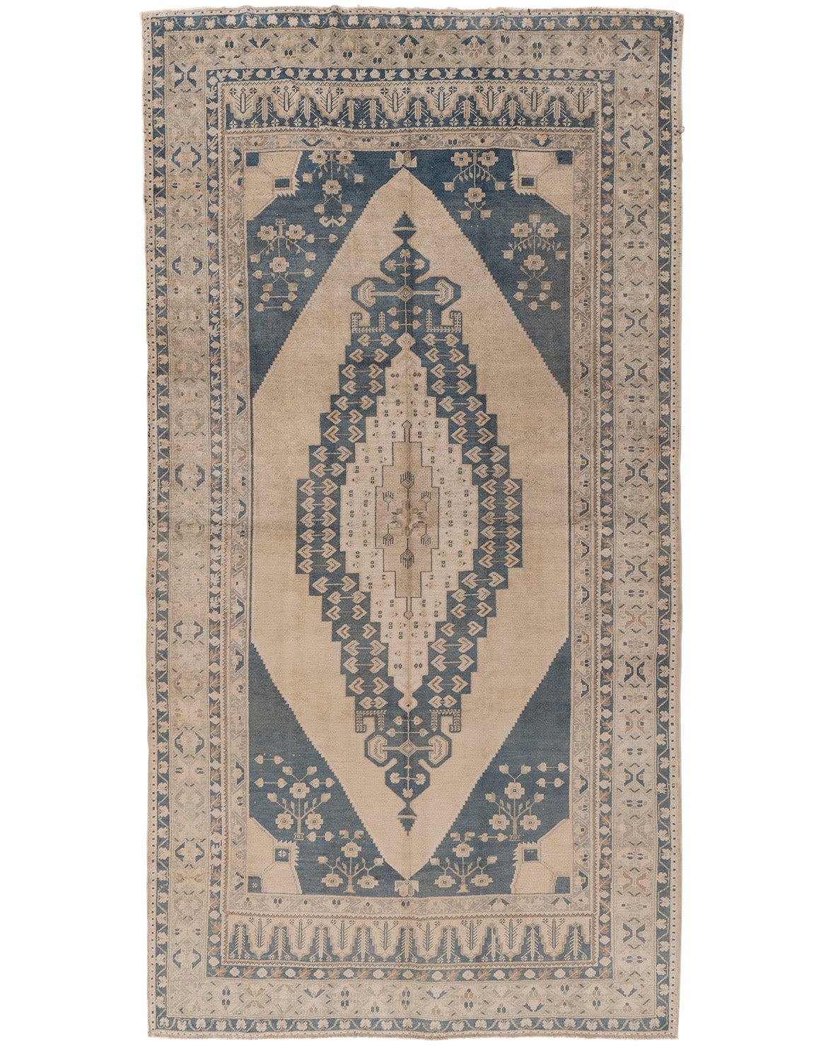 U-4948 - Vintage Subdued Turkish Oushak Tash Rug