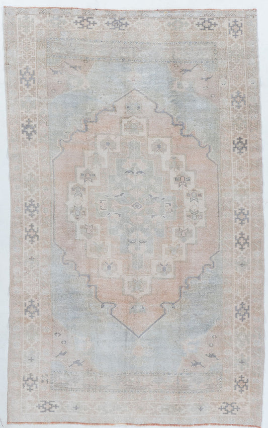 U-4963 - Vintage Subdued Turkish Oushak Rug