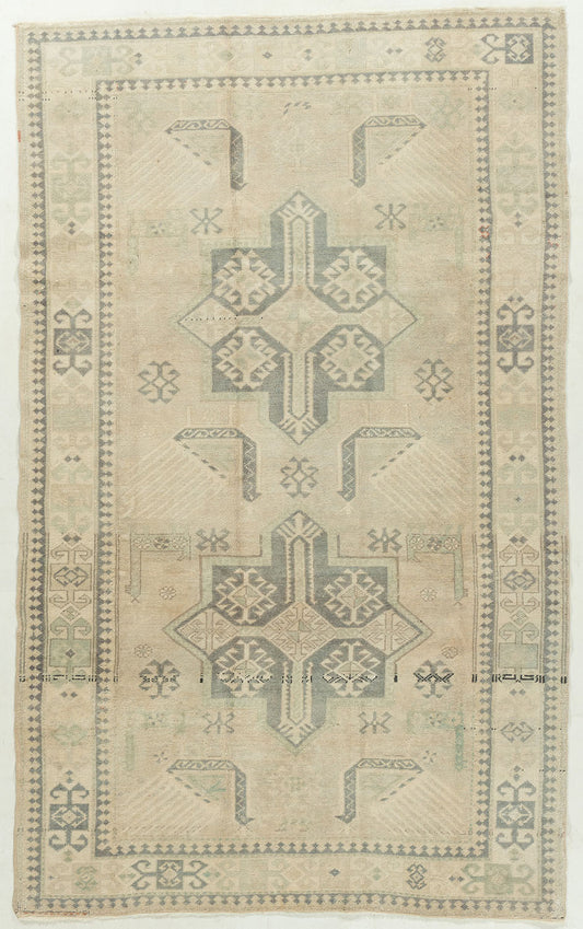 U-5025 - Vintage Subdued Turkish Oushak Rug