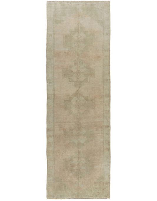 U-5256A - Vintage Subdued Turkish Oushak Runner