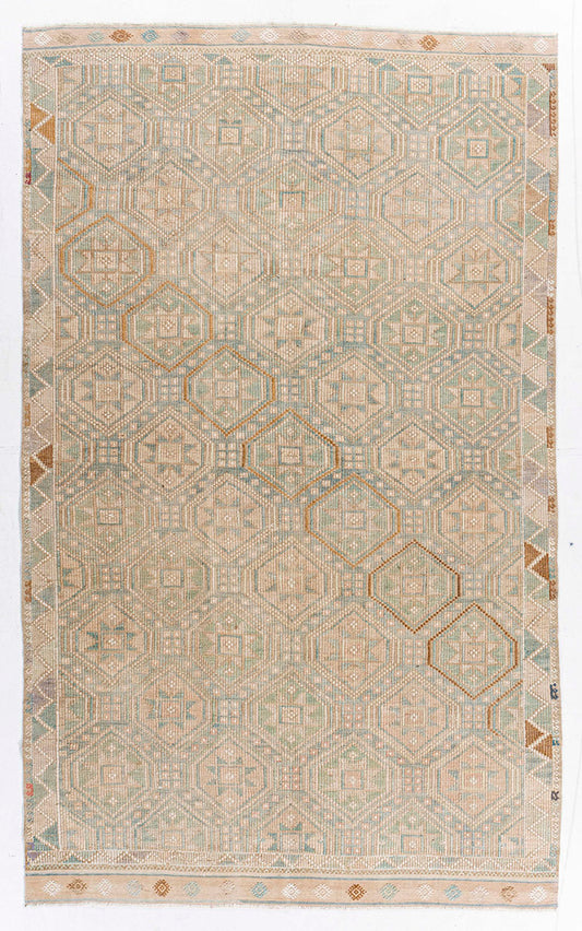 WAHO_IMAGE::u-5260 vintage turkish kilim wool and cotton foundation 5’9x9’6_thumb.jpg