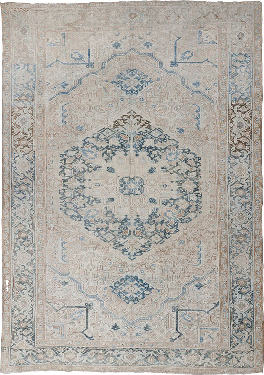 U-5299 - Vintage Persian Distressed Heriz Rug