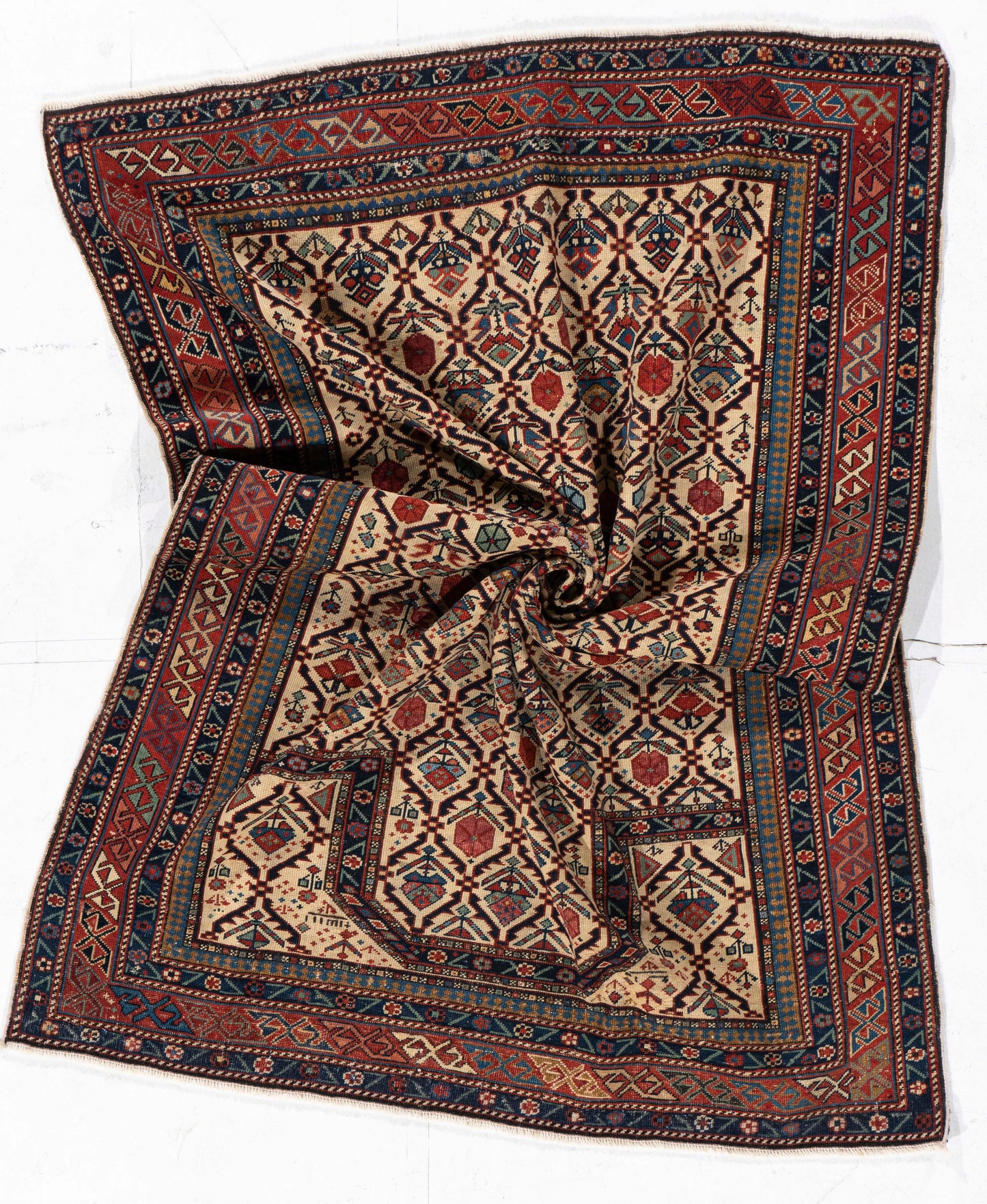 CU-1631 - Antique Caucasian Shirvan Marasali Rug