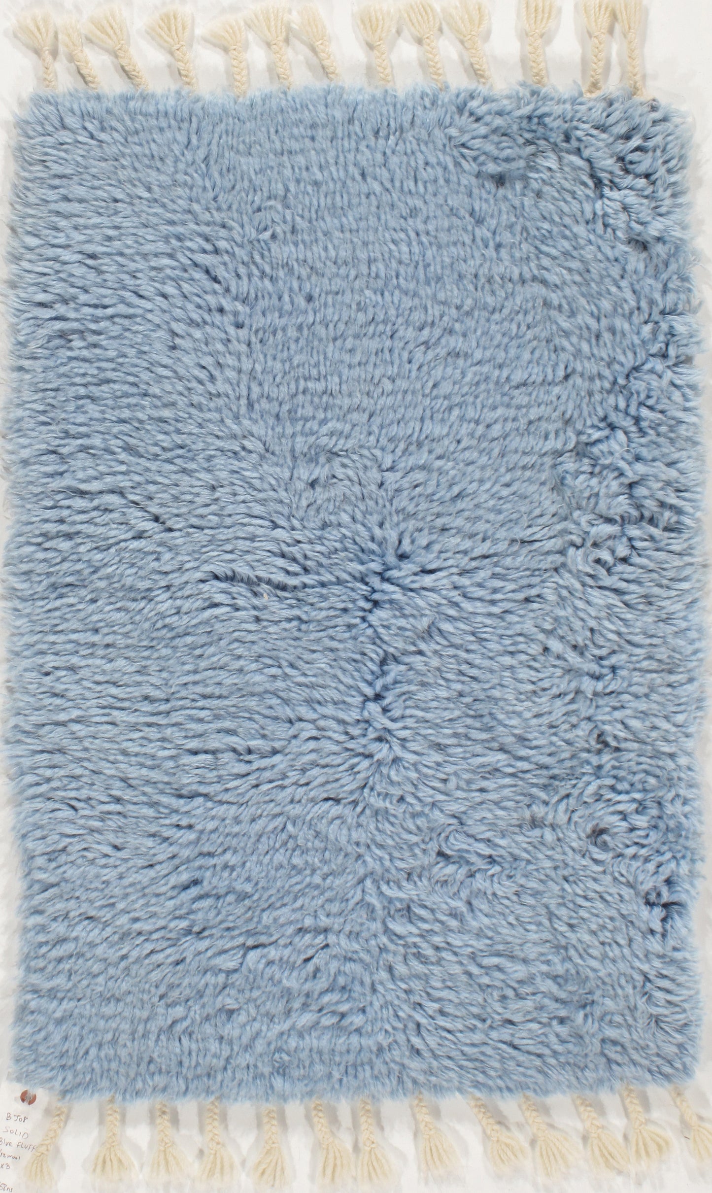 N-3658 - Moroccan Fluffy Collection Solid Blue Sample