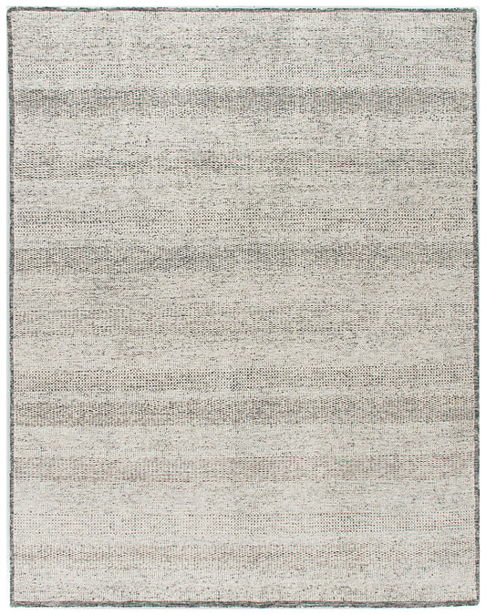 N-7013 - Zoe Rose Grass Modern Wool Black Ivory Rug