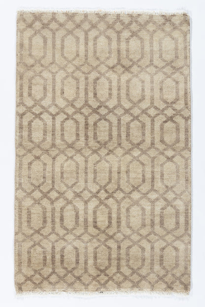 WAHO_IMAGE::n-7108-a modern hexagonal beige taupe rug 1'6 x 2'.jpg