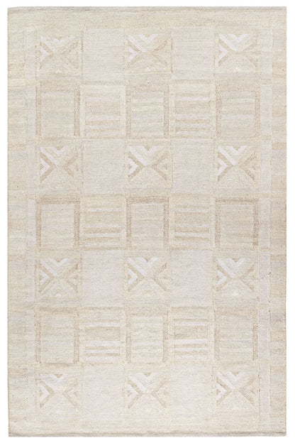 N-7133 - Scandinavian Beige Flatweave Crescent Design