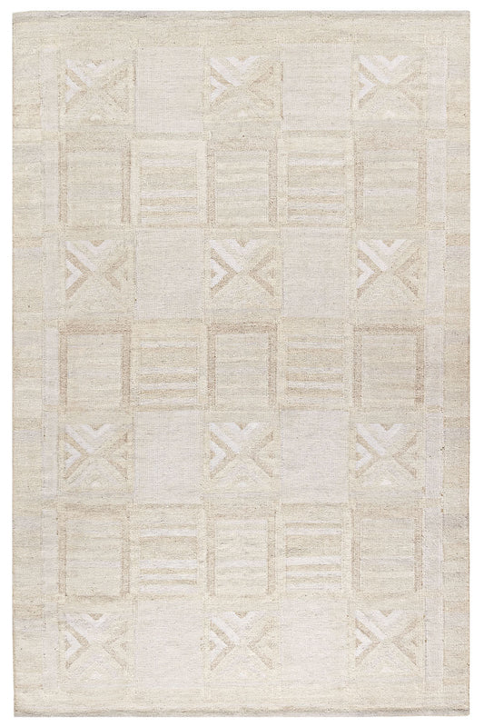 N-7133 - Scandinavian Beige Flatweave Crescent Design
