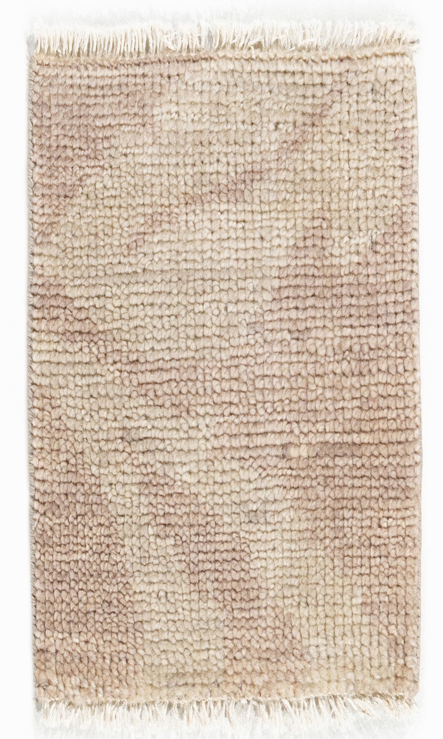 S-7268-1 - Leaf Design Dusky Pink Beige Sample Rug