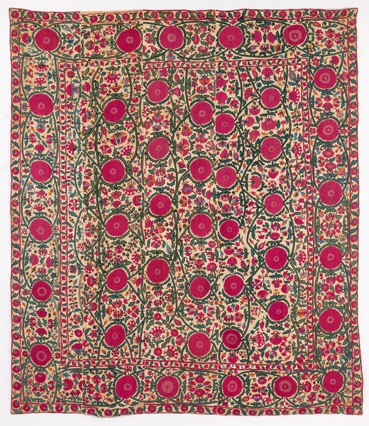 CU-1563 - Antique Uzbek Suzani Embroidery 1st Half of 19th Century