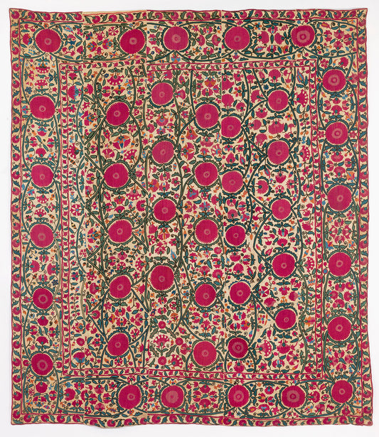 CU-1563 - Antique Uzbek Suzani Embroidery 1st Half of 19th Century