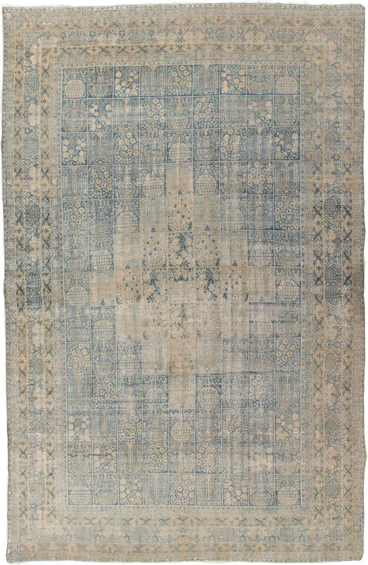 U-5323-CU-1147 - Antique Distressed Persian Kerman Rug
