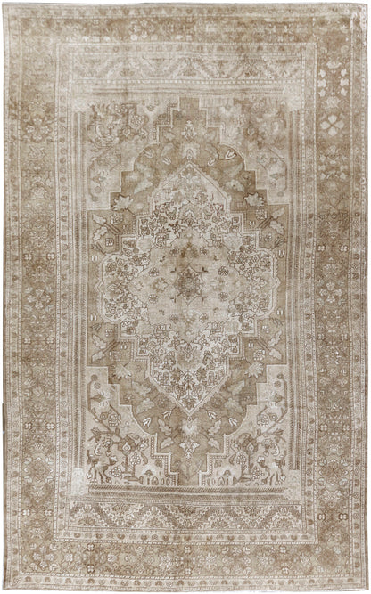 U-1638 - Antique Subdued Turkish Oushak Rug