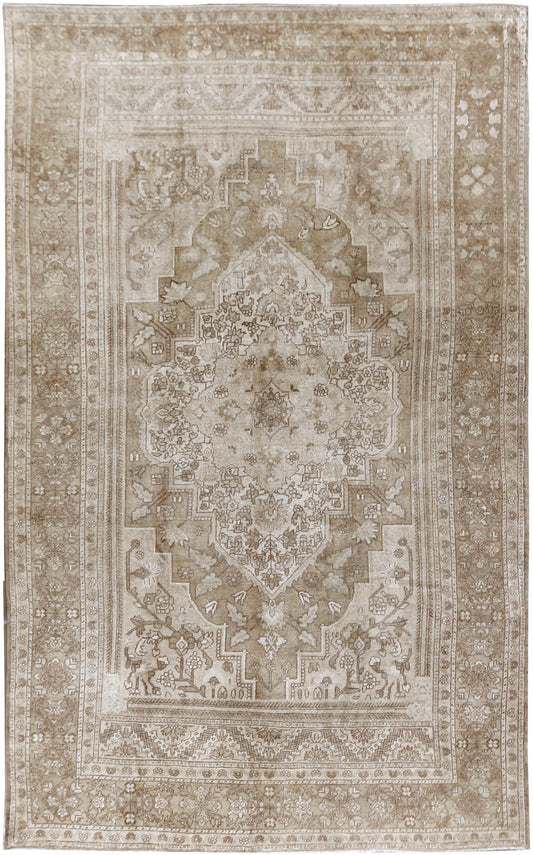 U-1638 - Antique Subdued Turkish Oushak Rug
