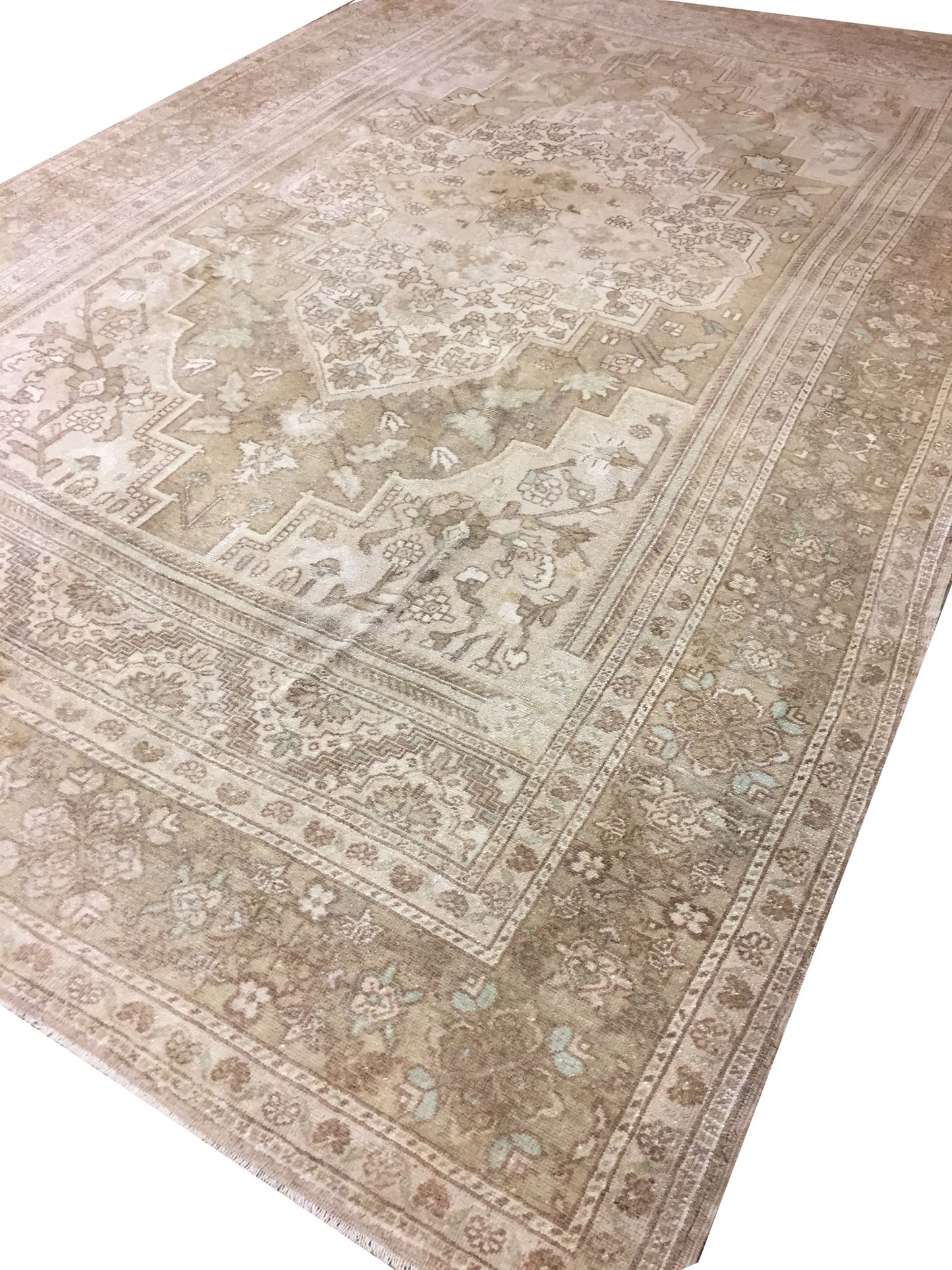 U-1638 - Antique Subdued Turkish Oushak Rug