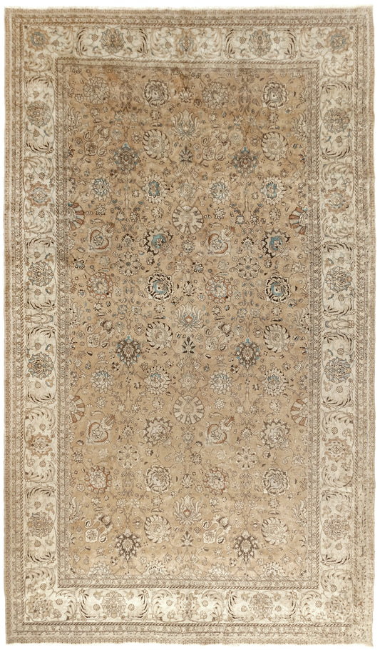 U-1654 - Large Antique Subdued Persian Tabriz Rug