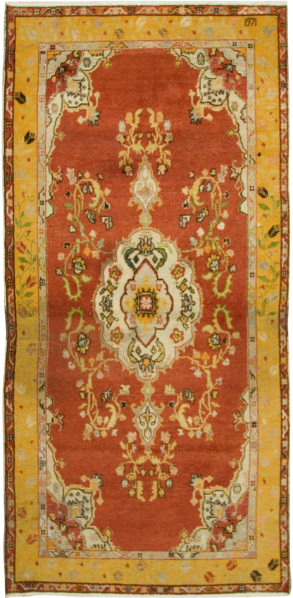 U-1944 - Antique Oushak Gallery Size Rug