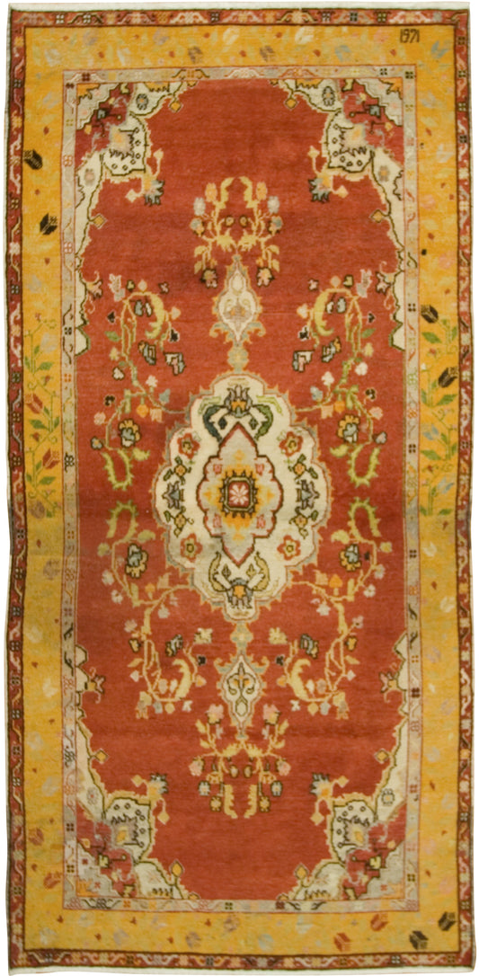 U-1944 - Antique Oushak Gallery Size Rug