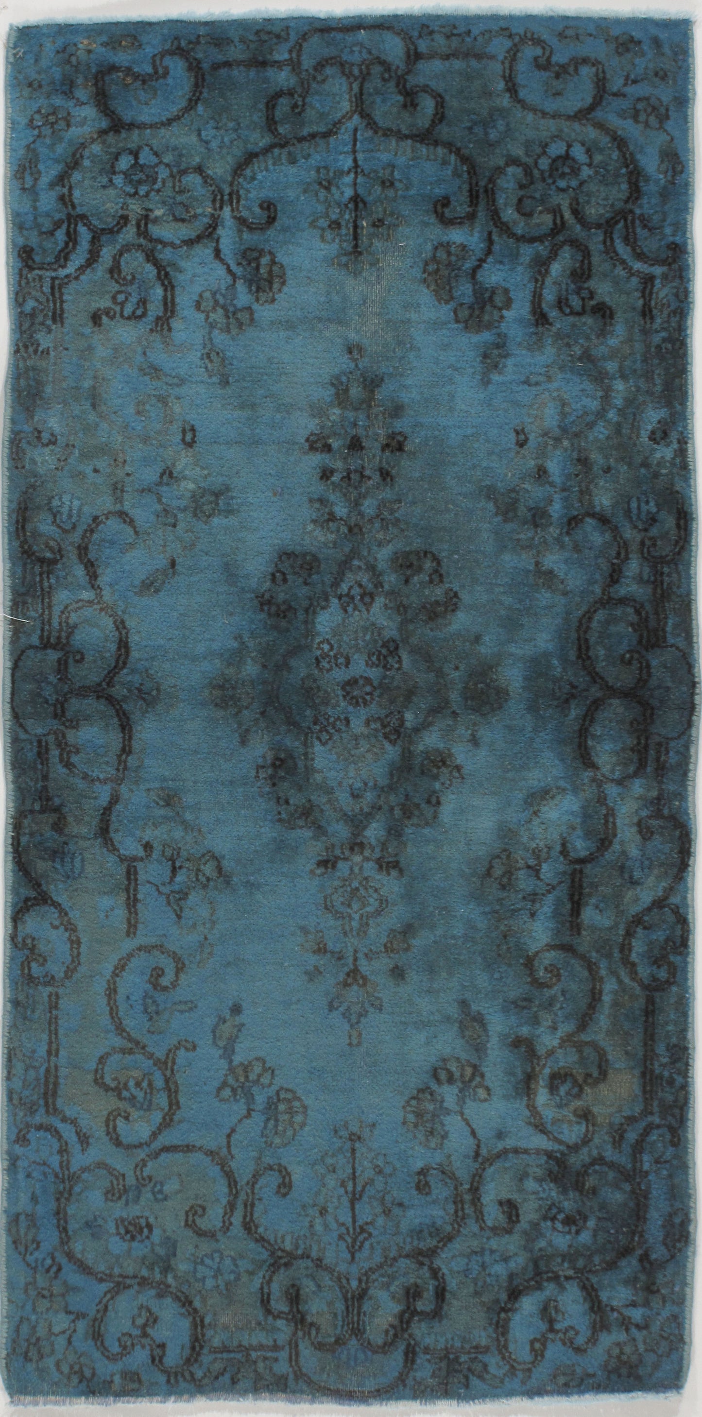 U-1980 - Vintage Persian  Over Dyed Kirman Rug