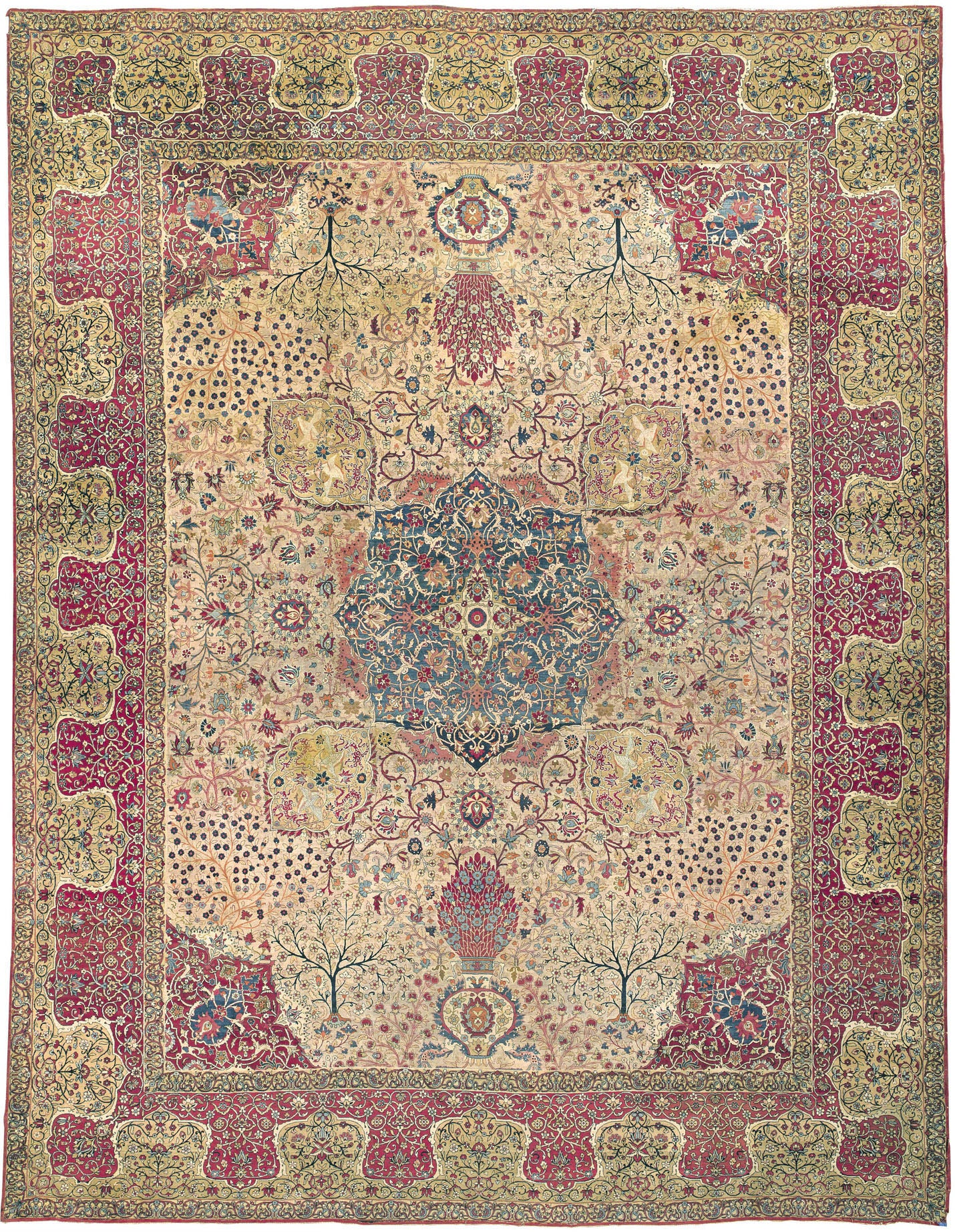 U-2806 - Oversize Antique Persian Kerman Rug