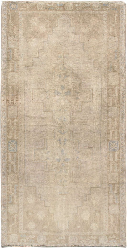 U-3787 - Vintage Subdued Turkish Oushak Rug