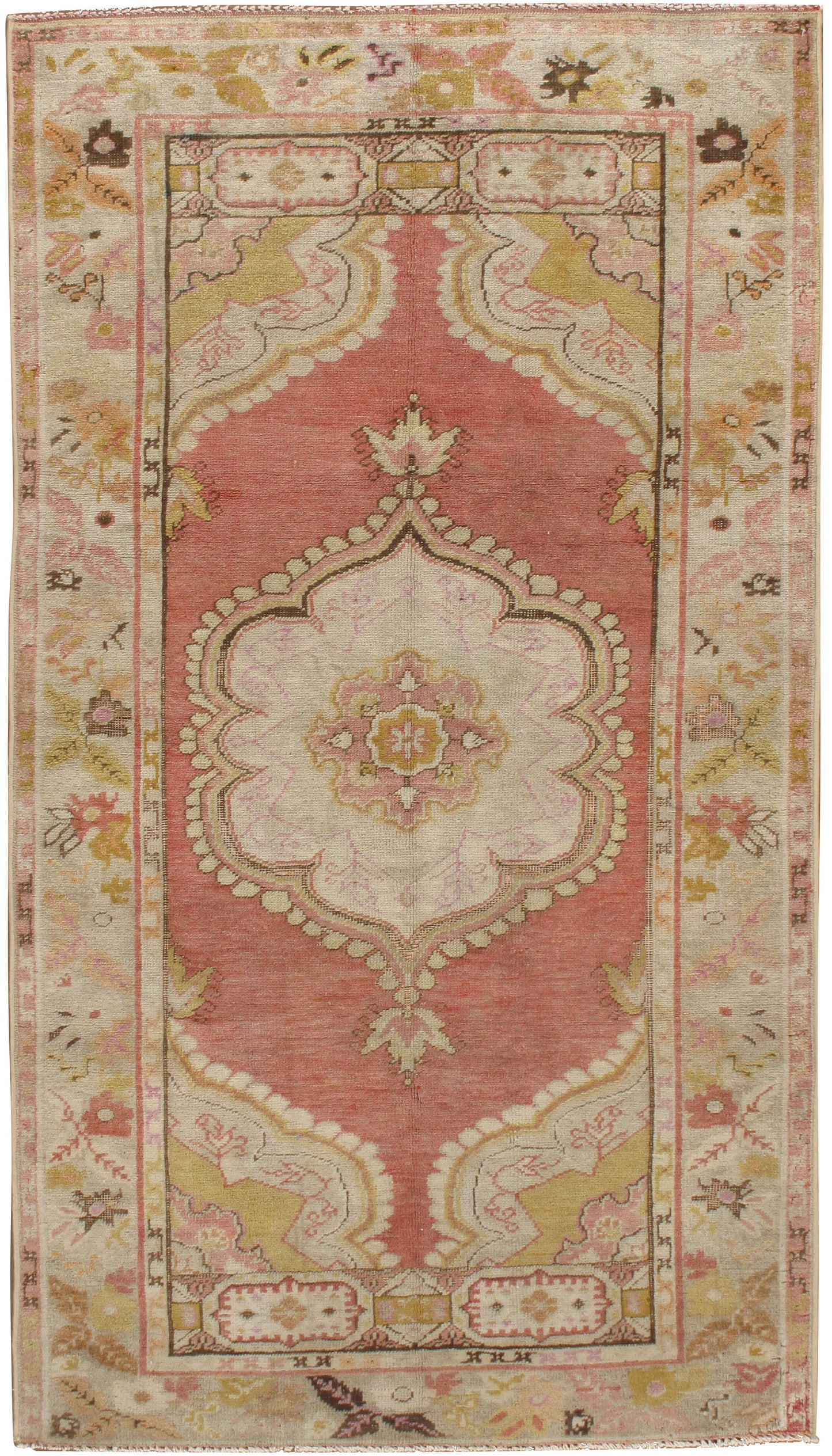U-3879 - Vintage Turkish Oushak Rug