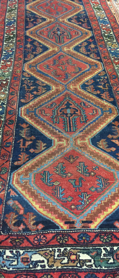 U-4100 - Vintage Persian Malayer Runner Rug