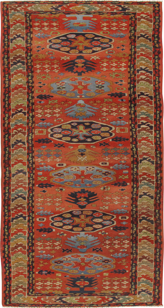 WAHO_IMAGE::u-4116 antique german hooked rug runner 3'1 x 12'2.jpg