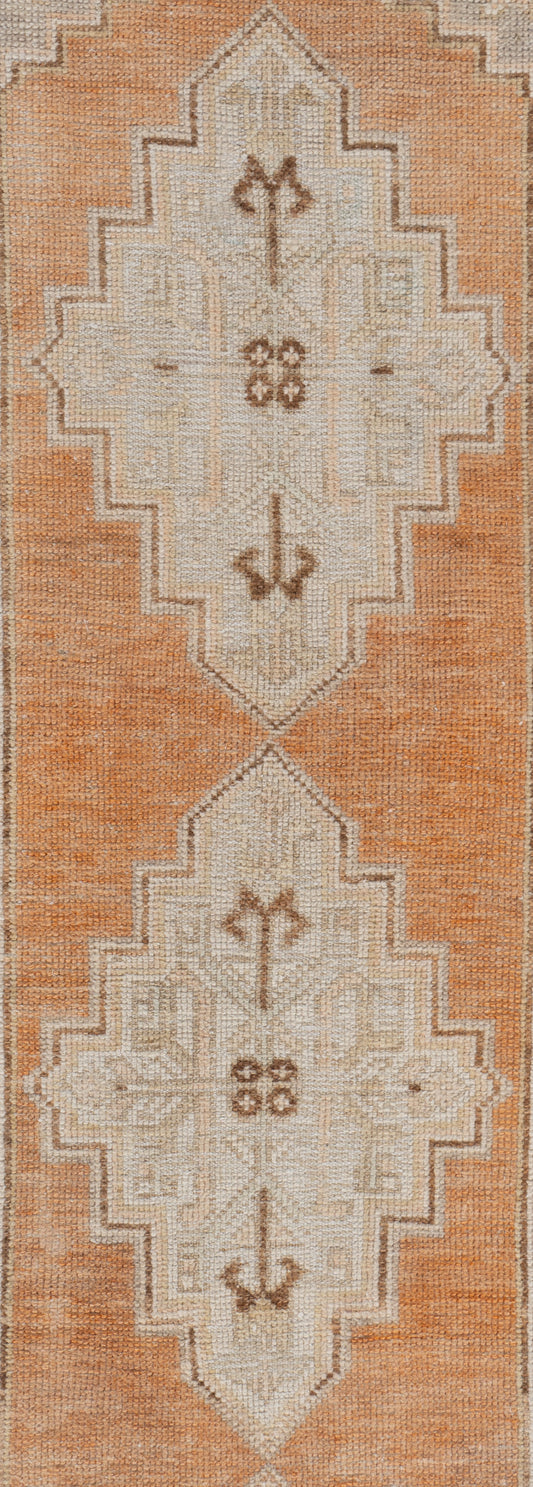 U-4429 - Vintage Subdued Turkish Oushak Runner (Copy) (Copy) (Copy)