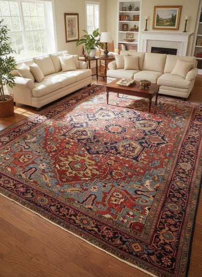 U-4447 - Antique  Heriz Rug
