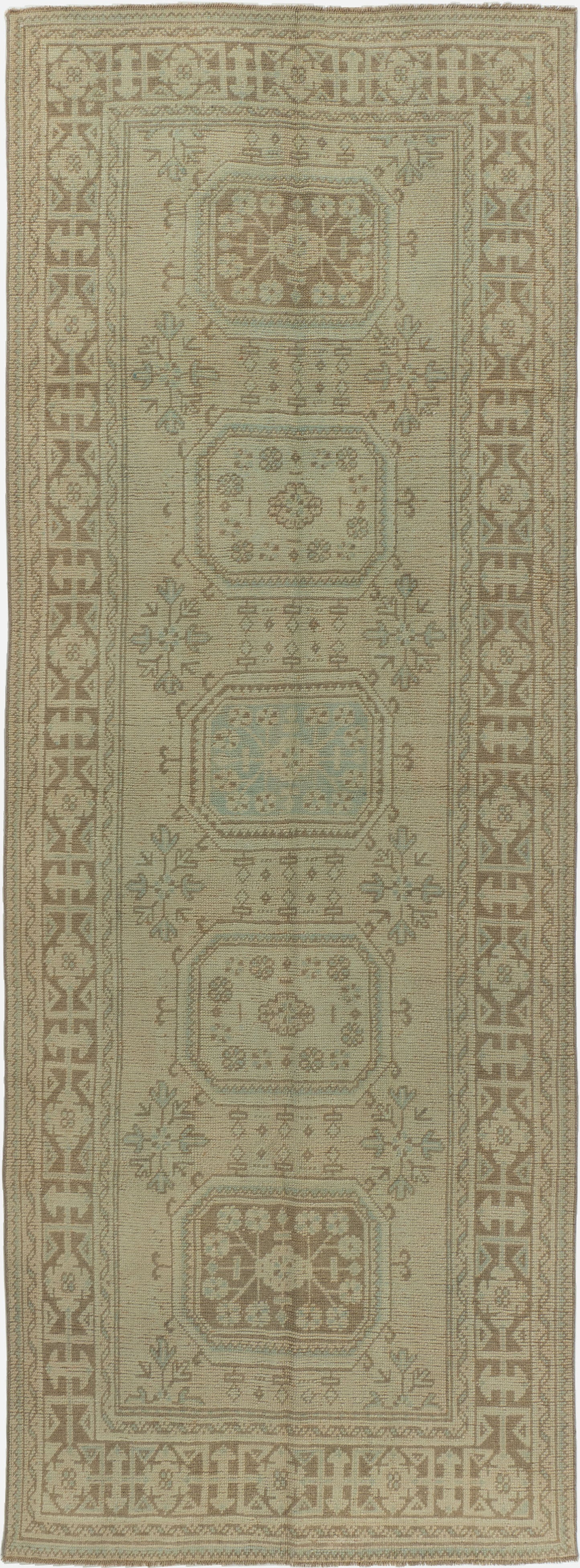 U-4907 - Vintage Subdued Turkish Oushak Runner