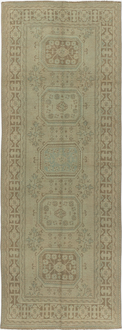 U-4907 - Vintage Subdued Turkish Oushak Runner