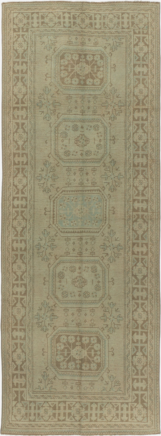 U-4907 - Vintage Subdued Turkish Oushak Runner