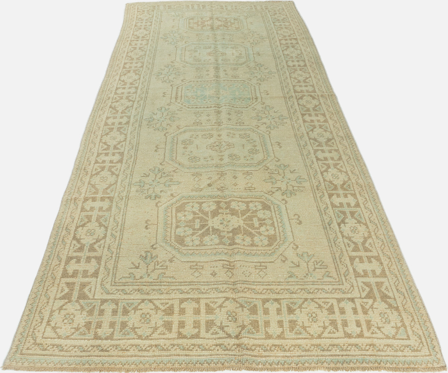 U-4907 - Vintage Subdued Turkish Oushak Runner