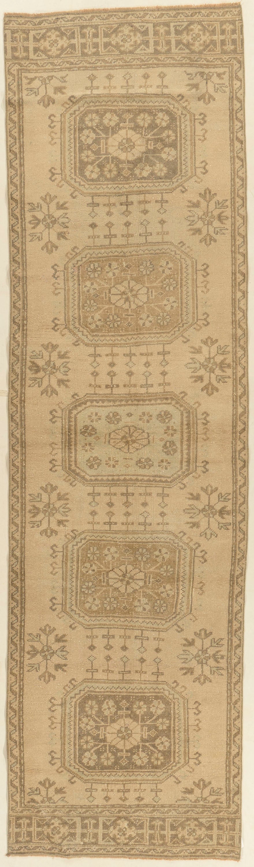 U-4908 - Vintage Subdued Turkish Oushak Runner