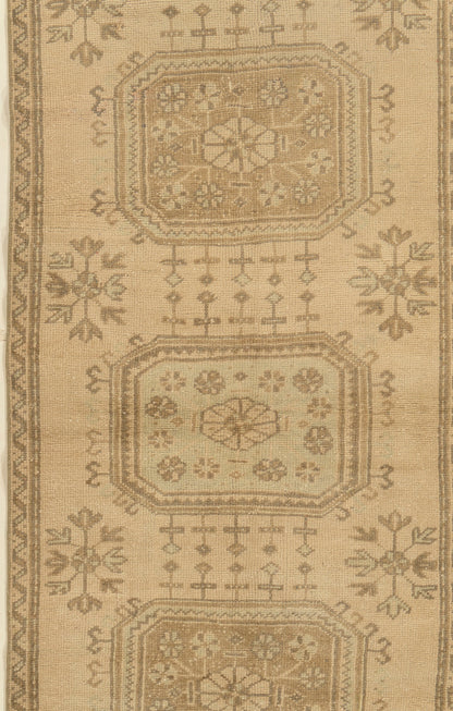 U-4908 - Vintage Subdued Turkish Oushak Runner