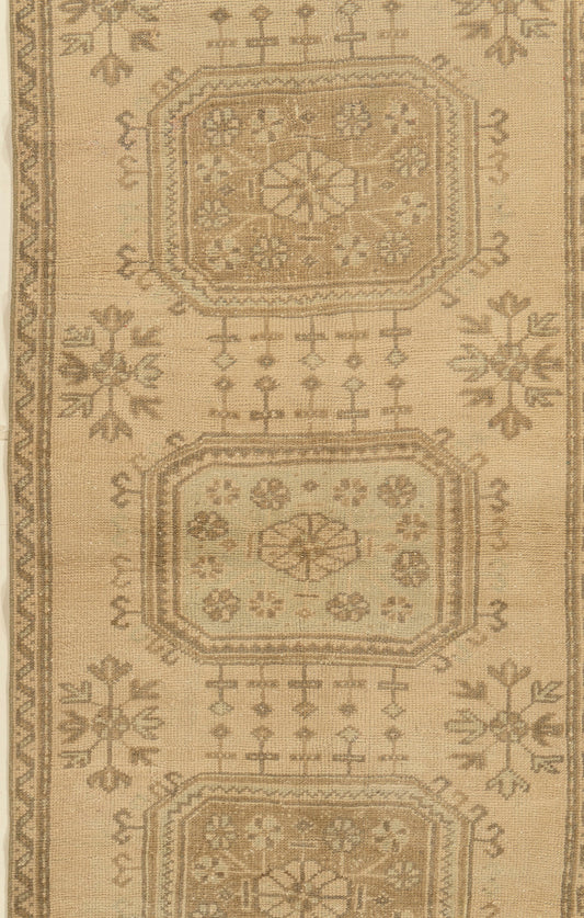 U-4908 - Vintage Subdued Turkish Oushak Runner