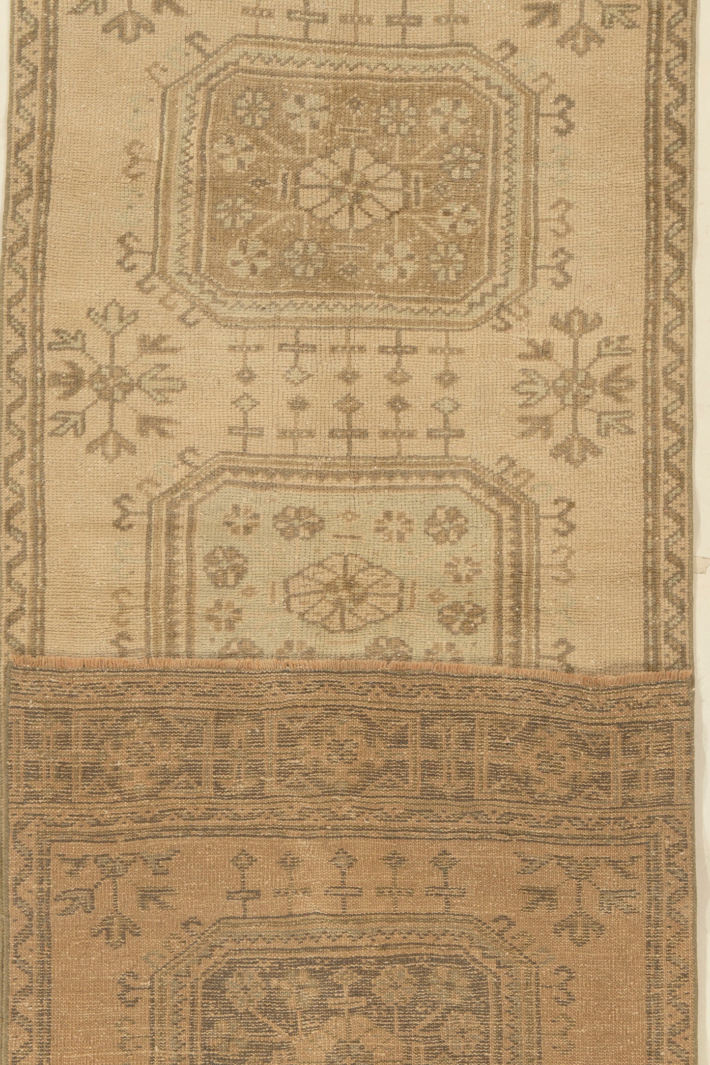 U-4908 - Vintage Subdued Turkish Oushak Runner
