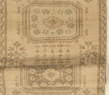 U-4908 - Vintage Subdued Turkish Oushak Runner