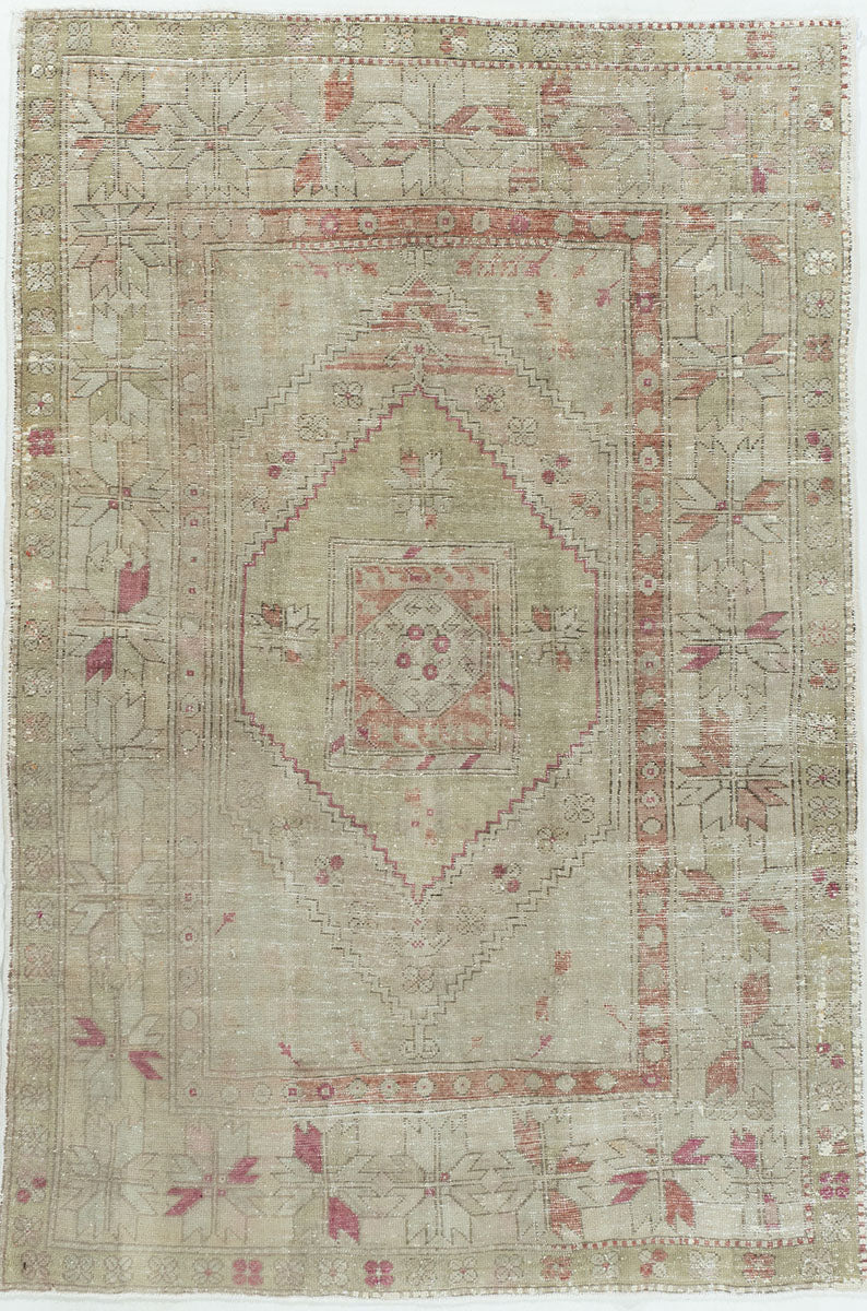 U-5017 - Vintage Subdued Lightly Distressed Turkish Anatolian Rug