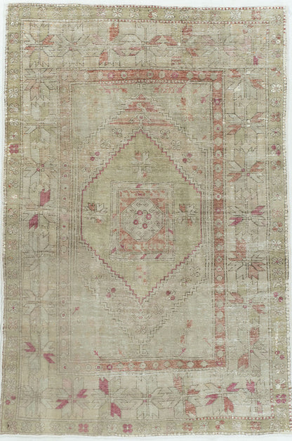 U-5017 - Vintage Subdued Lightly Distressed Turkish Anatolian Rug