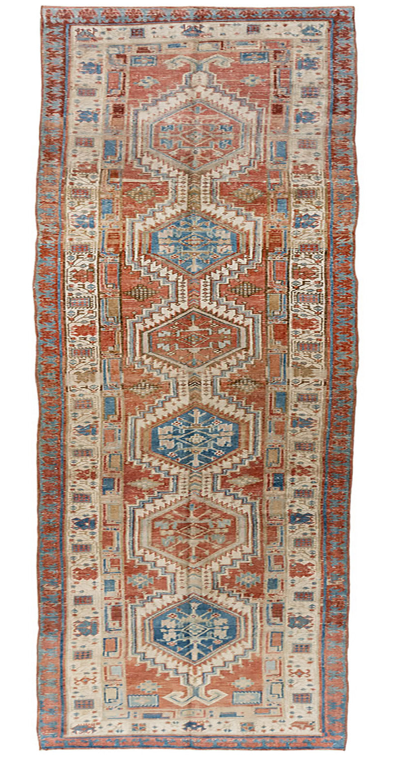WAHO_IMAGE::u-5140 vintage persian heriz runner 3' x 14'7.jpg
