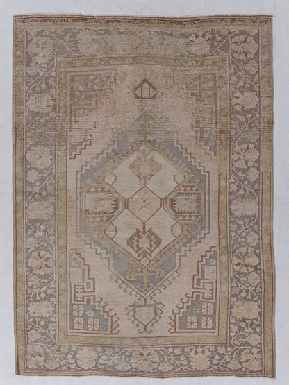 U-5291 - Vintage Distressed Turkish Oushak Rug