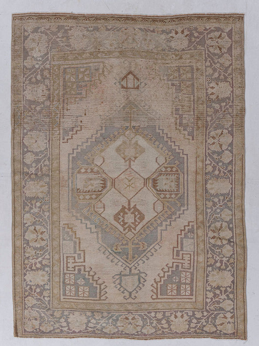 U-5291 - Vintage Distressed Turkish Oushak Rug