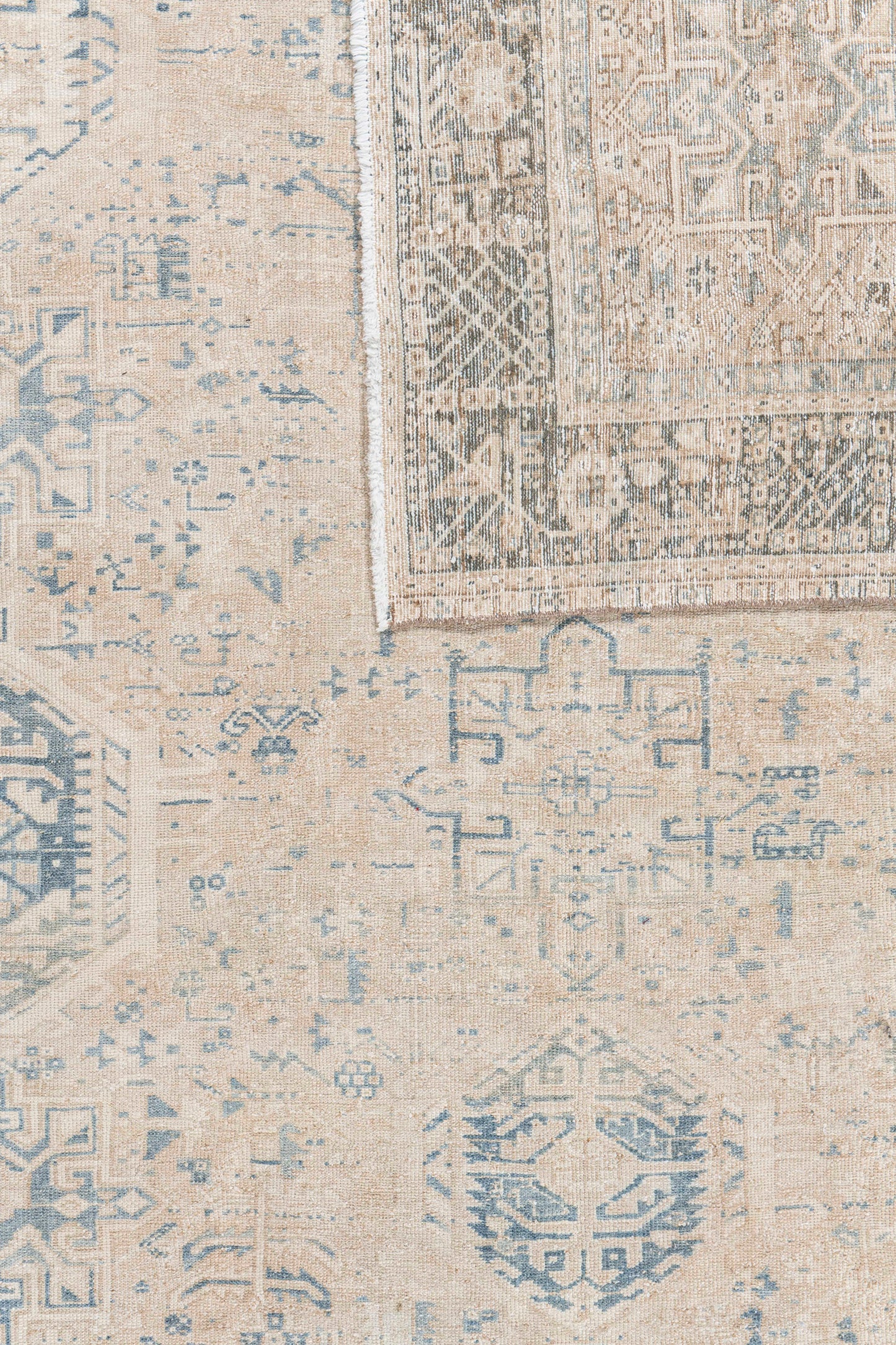 U-5369 - Antique Persian Subdued Heriz Rug