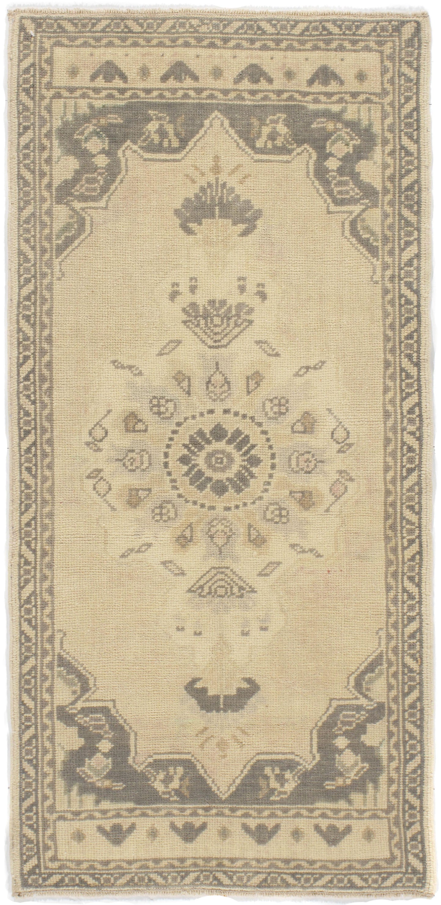 WAHO_IMAGE::y4396-vintage-circa-1950-tan-turkish-yastik-hand-woven-wool-rug-1.10x3.10-18967.jpg