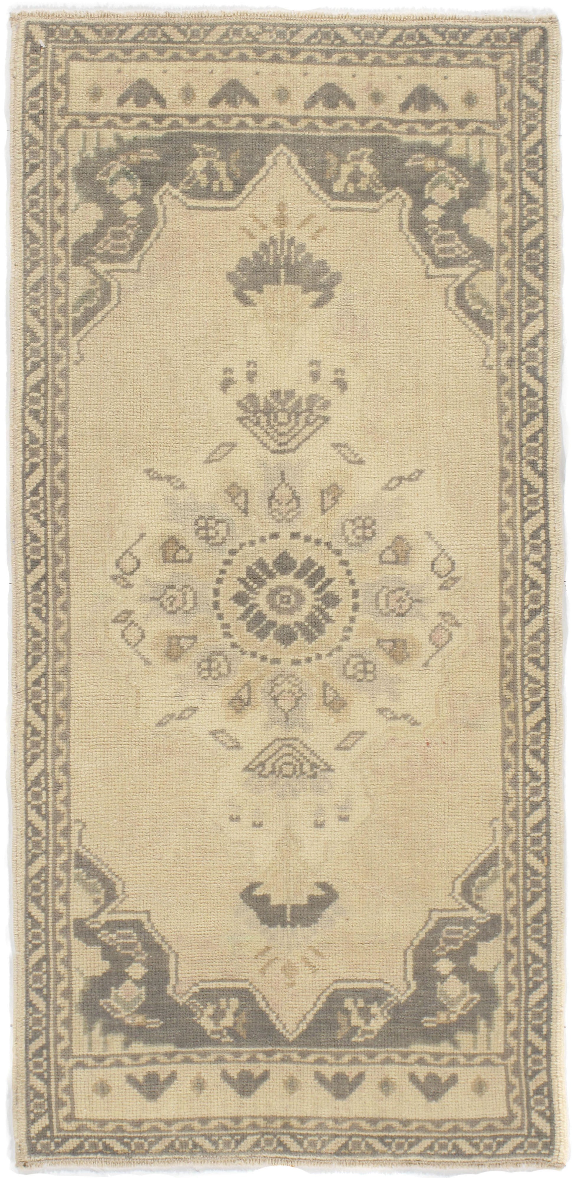 WAHO_IMAGE::y4396-vintage-circa-1950-tan-turkish-yastik-hand-woven-wool-rug-1.10x3.10-18967.jpg